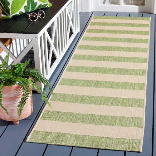 Highland Dunes Bridgeman Beige/Sage Green Indoor/Outdoor Rug & Reviews